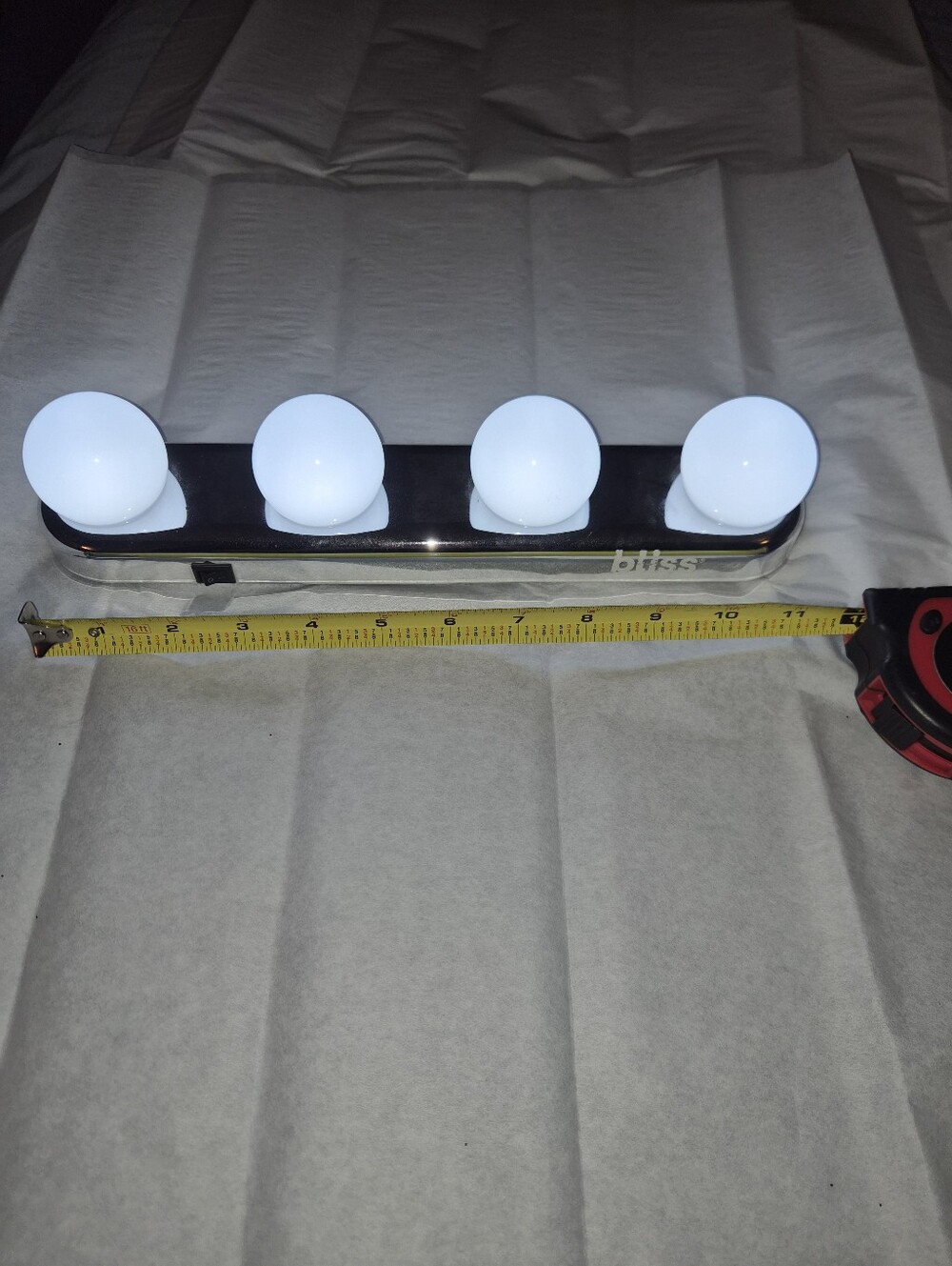 Modern Chrome 4-Light Vanity Bar with White Globe Bulbs